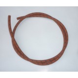 SVÍČKOVÝ VYSOKONAPĚŤOVÝ KABEL - CENA ZA 1 METR - OPLETENÝ RETRO JAWA - ČERVENO-HNĚDÝ S PUNTÍKY